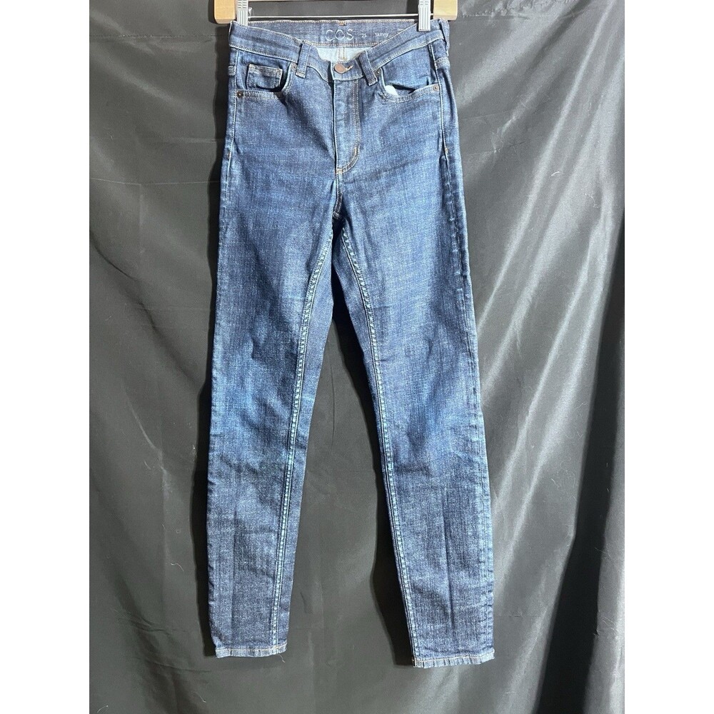 COS Women's Mid Rise Skinny Fit Ankle Leg Blue Denim Jeans 25 Stretchy